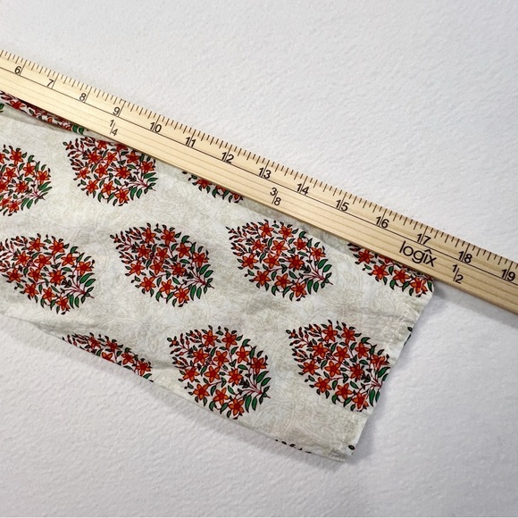 Sabhyata Indian Cream Red Floral Printed Straight Kurta Kurti Tunic Ethnic Dress - Picture 11 of 12